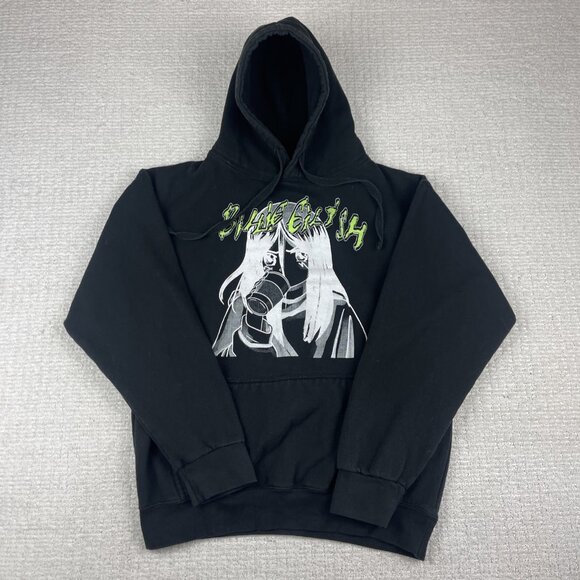 Billie Eilish Hoodie Mens M Black Sweatshirt Pullover Anime Drawstring Y2K - Picture 1 of 16